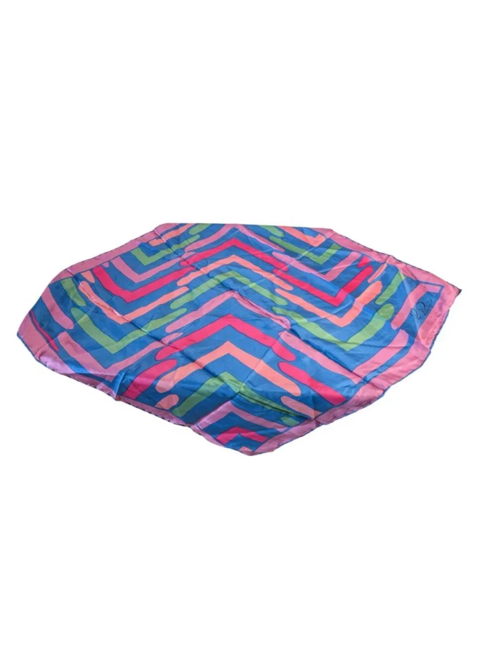 Pia Piccini Vintage Silk Scarves Geometric & Floral Patterns Made In Switzerland